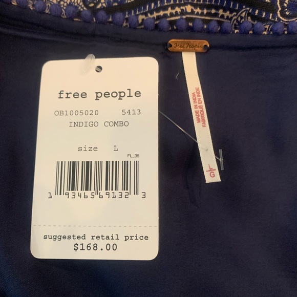 NWT $168 Free People My Love Mini Dress Blue L - Picture 13 of 16